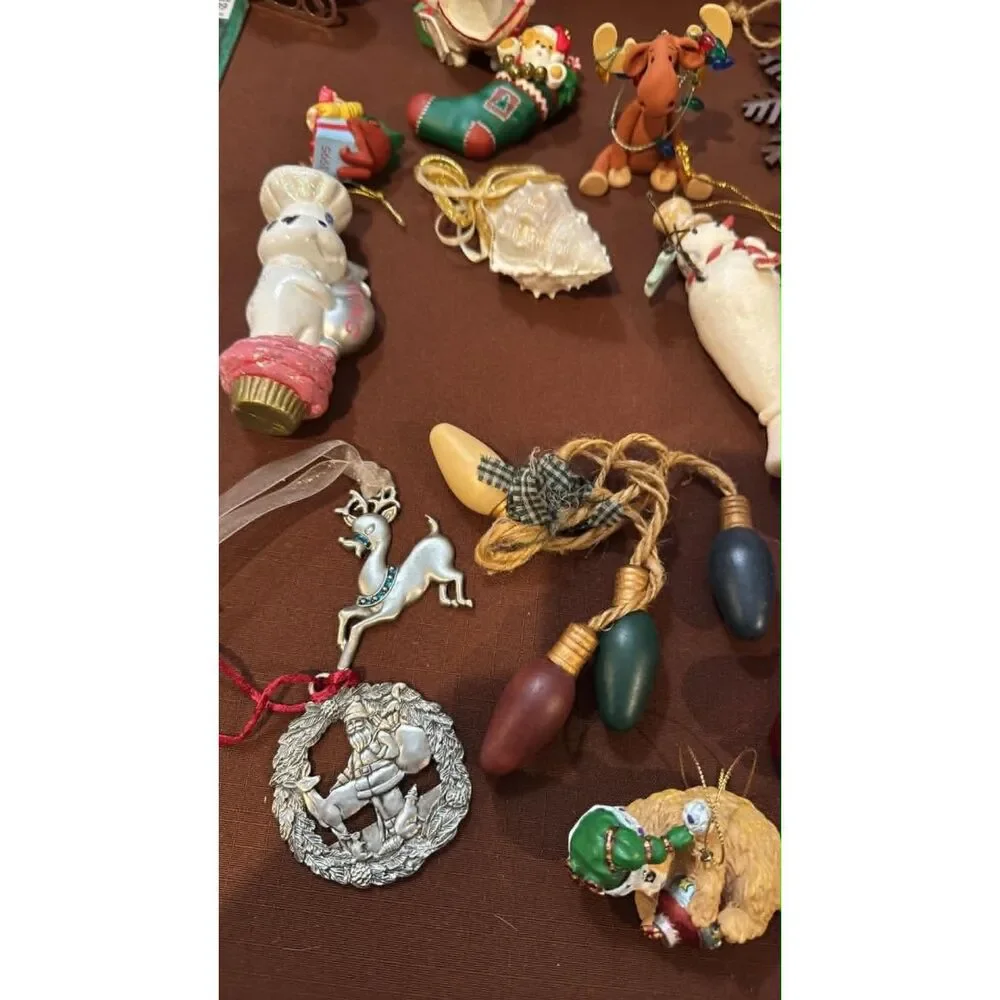 Christmas Ornaments Lot of 34  Mixed Lot